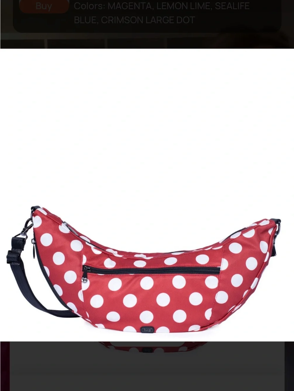 LUG Boomerang Sling Crossbody Bag - Crimson Red Dot